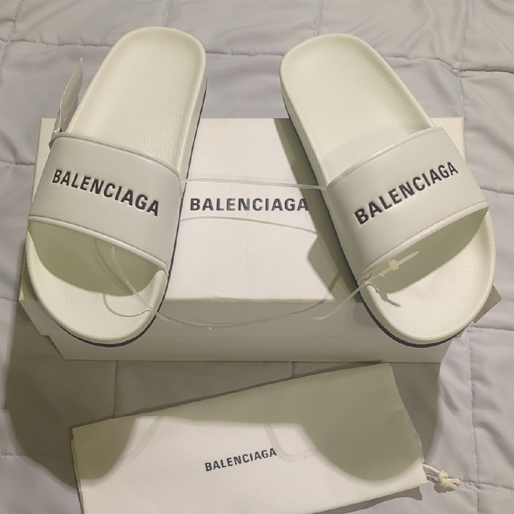 Balenciaga White Slide